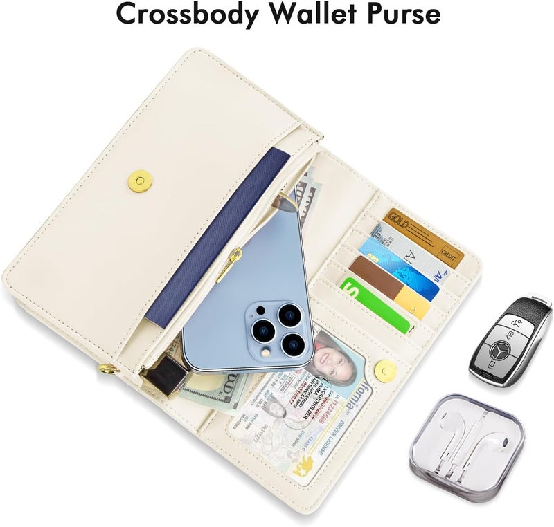 Nuoku Crossbody Bag for Women Cellphone Little Purse with Credit Card Slots Lightweight Leather Wristlet Wallet | Cellphone, Little Purse, Lightweight - Image 4